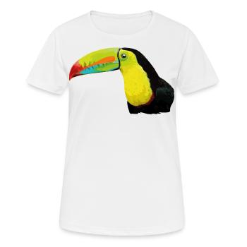 Green-billed toucan - Women's Breathable T-Shirt - white - Front - AI Model Female 172 dark (172cm)