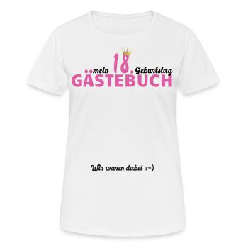 18. Geburtstag Volljährig Gästebuch Geschenk - Frauen T-Shirt atmungsaktiv - Weiß - Vorne - AI Model Female 172 dark (172cm)