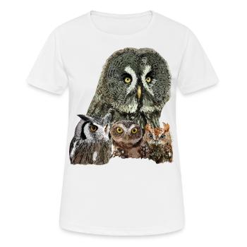Owls - Women's Breathable T-Shirt - white - Front - AI Model Female 172 dark (172cm)