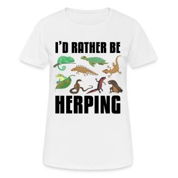 Ich Würde Eher Reptilien-amphibien Herpingen - Frauen T-Shirt atmungsaktiv - Weiß - Vorne - AI Model Female 172 dark (172cm)