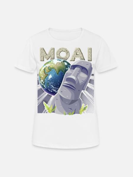 Osterinsel, Moai, Steinköpfe, Rapa-Nui - Frauen T-Shirt atmungsaktiv - Weiß