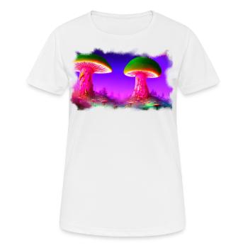 Pilzwelt 2 - Frauen T-Shirt atmungsaktiv - Weiß - Vorne - AI Model Female 172 dark (172cm)