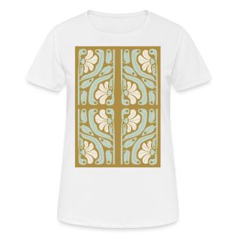 Art Nouveau, Arts & Crafts, Esthétique, Vintage-1900 - T-shirt respirant Femme - blanc - Devant - AI Model Female 172 dark (172cm)