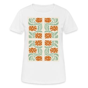 Art Nouveau, Arts & Crafts, Esthétique, Vintage-1900 - T-shirt respirant Femme - blanc - Devant - AI Model Female 172 dark (172cm)
