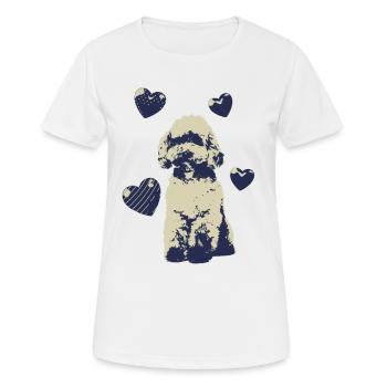 Caniche Dog Hearts Cool Dog Motif Vintage - T-shirt respirant Femme - blanc - Devant - AI Model Female 172 dark (172cm)