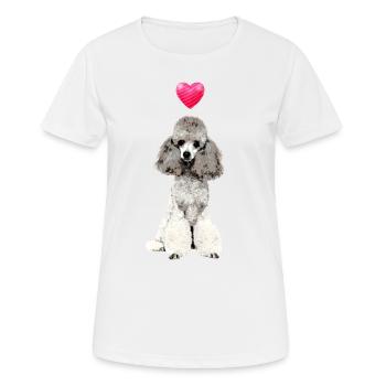 Poodle Dog Heart Cute Poodle Motif - T-shirt respirant Femme - blanc - Devant - AI Model Female 172 dark (172cm)