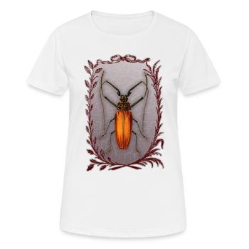 Insectes-coléoptères, coléoptères de mai, Enoplocerus armillatus - T-shirt respirant Femme - blanc - Devant - AI Model Female 172 dark (172cm)