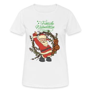 Nikolaus - Frauen T-Shirt atmungsaktiv - Weiß - Vorne - AI Model Female 172 dark (172cm)