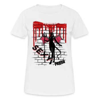 Fresh Devil - Frauen T-Shirt atmungsaktiv - Weiß - Vorne - AI Model Female 172 dark (172cm)