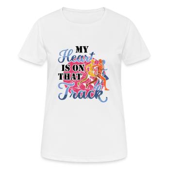 Mein Herz Ist Auf Dieser Strecke Läufer - Frauen T-Shirt atmungsaktiv - Weiß - Vorne - AI Model Female 172 dark (172cm)