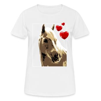 Brown Horse with Hearts Horse Motif Vintage - Women's Breathable T-Shirt - white - Front - AI Model Female 172 dark (172cm)
