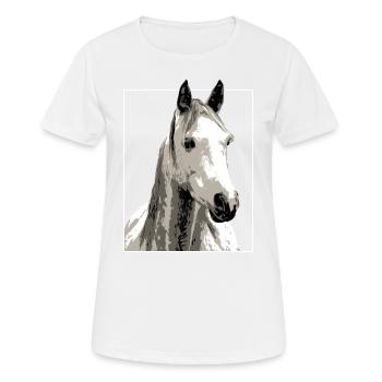 White Horse Horse Motif Vintage - Women's Breathable T-Shirt - white - Front - AI Model Female 172 dark (172cm)