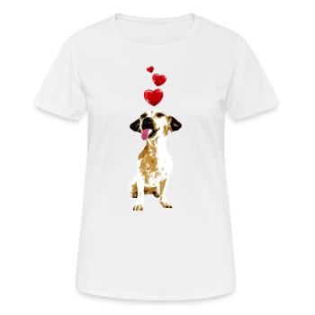 Chihuahua Dog with Hearts Dog Motif Vintage - Women's Breathable T-Shirt - white - Front - AI Model Female 172 dark (172cm)