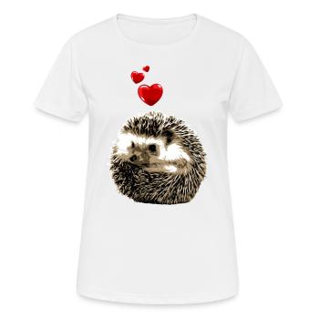 Süßer Igel mit Herzen Vintage - Frauen T-Shirt atmungsaktiv - Weiß - Vorne - AI Model Female 172 dark (172cm)