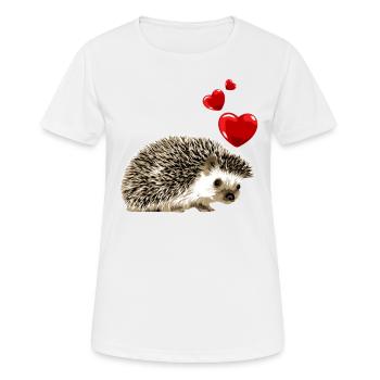 Süßer Igel mit Herzen Vintage - Frauen T-Shirt atmungsaktiv - Weiß - Vorne - AI Model Female 172 dark (172cm)