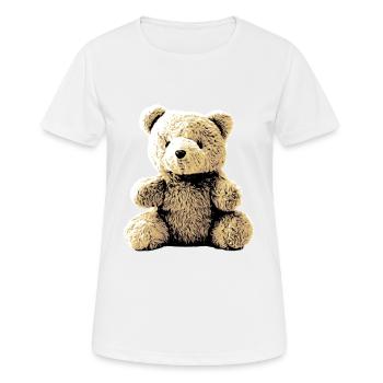 Teddy Bear Teddy Bear Cartoon Teddy bear Motif - Women's Breathable T-Shirt - white - Front - AI Model Female 172 dark (172cm)