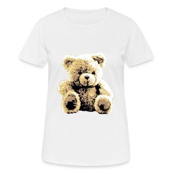 Teddy Bear Teddy Bear Cartoon Teddy bear Motif - Women's Breathable T-Shirt - white - Front - AI Model Female 172 dark (172cm)