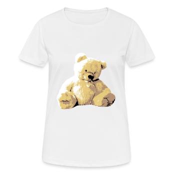 Teddy Bear Teddy Bear Cartoon Teddy bear Motif - Women's Breathable T-Shirt - white - Front - AI Model Female 172 dark (172cm)