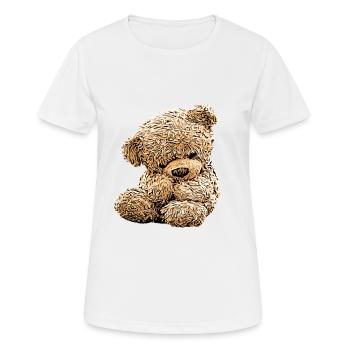 Teddy Bear Teddy Bear Cartoon Teddy bear Motif - Women's Breathable T-Shirt - white - Front - AI Model Female 172 dark (172cm)