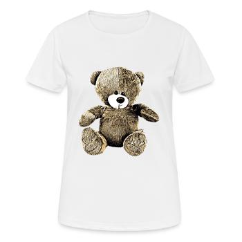 Teddy Bear Teddy Bear Cartoon Teddy bear Motif - Women's Breathable T-Shirt - white - Front - AI Model Female 172 dark (172cm)