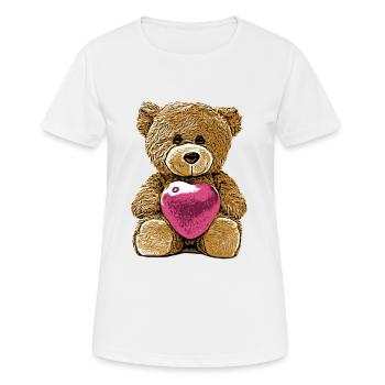Teddy Bear Teddy Bear Cartoon Teddy bear Motif - Women's Breathable T-Shirt - white - Front - AI Model Female 172 dark (172cm)