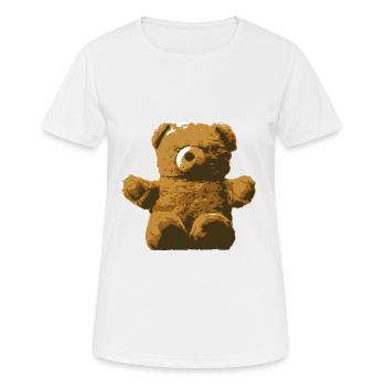 Teddy Bear Teddy Bear Cartoon Teddy bear Motif - Women's Breathable T-Shirt - white - Front - AI Model Female 172 dark (172cm)