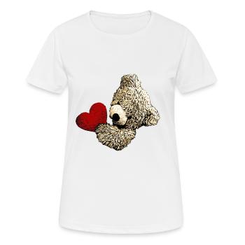 Teddy Bear Teddy Bear Cartoon Teddy bear Motif - Women's Breathable T-Shirt - white - Front - AI Model Female 172 dark (172cm)