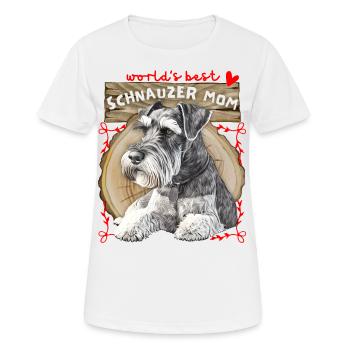 Schnauzer, Best-Schnauzer-Mom, Schnauzer-Mama - Frauen T-Shirt atmungsaktiv - Weiß - Vorne - AI Model Female 172 dark (172cm)