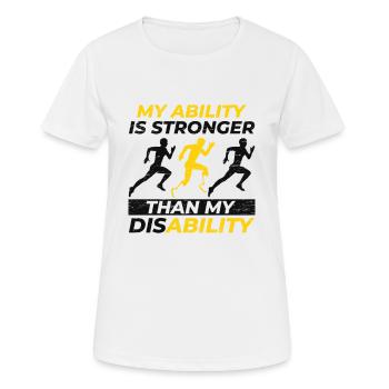 La capacité est plus paralympique - T-shirt respirant Femme - blanc - Devant - AI Model Female 172 dark (172cm)