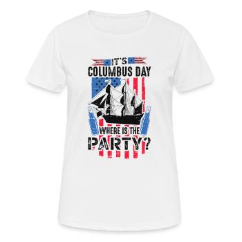 C’est Columbus Day 1942 Américain - T-shirt respirant Femme - blanc - Devant - AI Model Female 172 dark (172cm)