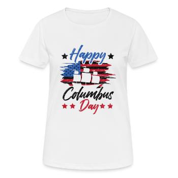 Columbus Day 1942 Italien américain - T-shirt respirant Femme - blanc - Devant - AI Model Female 172 dark (172cm)