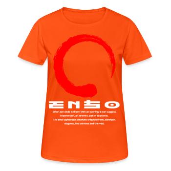 Enso meaning Japanese kanji words character - Women's Breathable T-Shirt - neon orange - Front - AI Model Female 172 dark (172cm)