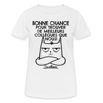 Cadeau Départ Collègue Travail Nouvel Emploi - T-shirt respirant Femme - blanc - Devant - AI Model Female 172 dark (172cm)