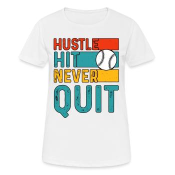 Hustle Hit Never Quit Baseball - T-shirt respirant Femme - blanc - Devant - AI Model Female 172 dark (172cm)