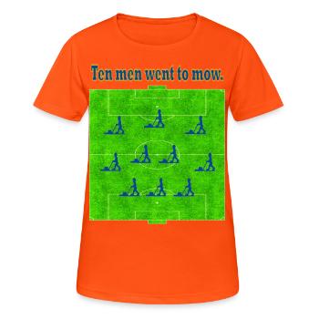 Ten Men Went To Mow - Women's Breathable T-Shirt - neon orange - Front - AI Model Female 172 dark (172cm)