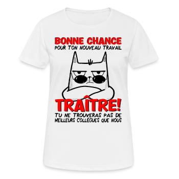 Départ collègue travail nouvel emploi bonne chance - T-shirt respirant Femme - blanc - Devant - AI Model Female 172 dark (172cm)