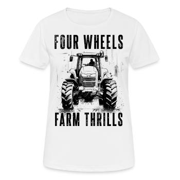 Quatre roues Farm Thrills Tracteur Farmer Jardinier - T-shirt respirant Femme - blanc - Devant - AI Model Female 172 dark (172cm)