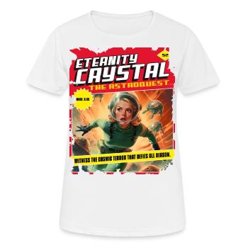 50er, 1950 Comic, Weltall Raumschiff Kosmisch - Frauen T-Shirt atmungsaktiv - Weiß - Vorne - AI Model Female 172 dark (172cm)