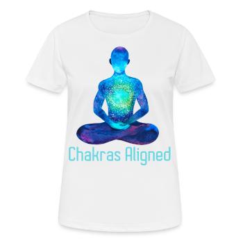 Chakren ausgerichtet | Yoga Meditation Merch Geschenkidee - Frauen T-Shirt atmungsaktiv - Weiß - Vorne - AI Model Female 172 dark (172cm)