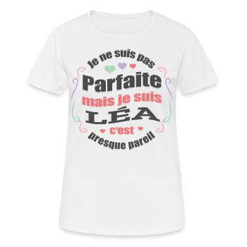 LÉA PARFAITE - PRENOM LÉA - T-shirt respirant Femme - blanc - Devant - AI Model Female 172 dark (172cm)