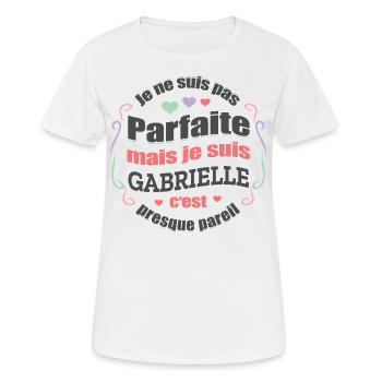 GABRIELLE PARFAITE - PRENOM GABRIELLE - T-shirt respirant Femme - blanc - Devant - AI Model Female 172 dark (172cm)