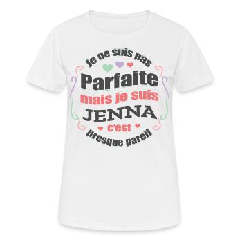 JENA PARFAITE - PRENOM JENA - T-shirt respirant Femme - blanc - Devant - AI Model Female 172 dark (172cm)