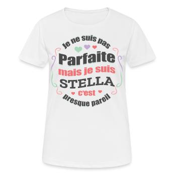 STELLA PARFAITE - PRENOM STELLA - T-shirt respirant Femme - blanc - Devant - AI Model Female 172 dark (172cm)