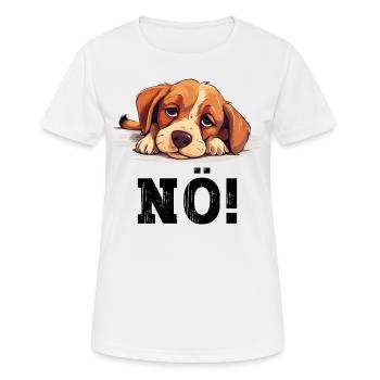 Hund Nö Einfach Nö No Nein Hündchen Lustig Spruch - Frauen T-Shirt atmungsaktiv - Weiß - Vorne - AI Model Female 172 dark (172cm)
