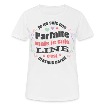 LINE PARFAITE - PRENOM LINE - T-shirt respirant Femme - blanc - Devant - AI Model Female 172 dark (172cm)