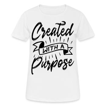 Verset biblique chrétien créé dans un but précis - T-shirt respirant Femme - blanc - Devant - AI Model Female 172 dark (172cm)