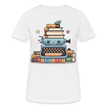 The Word Weaver - Women's Breathable T-Shirt - white - Front - AI Model Female 172 dark (172cm)
