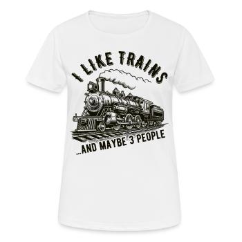 Train Locomotive Chemin De Fer Conducteur De Train Conducteur De Train - T-shirt respirant Femme - blanc - Devant - AI Model Female 172 dark (172cm)