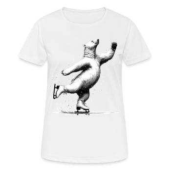 Polar bear loves ice skating Arctic North Pole - Women's Breathable T-Shirt - white - Front - AI Model Female 172 dark (172cm)