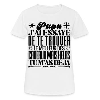 Dad Gift. Best gift for father. - Women's Breathable T-Shirt - white - Front - AI Model Female 172 dark (172cm)